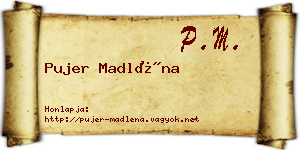 Pujer Madléna névjegykártya